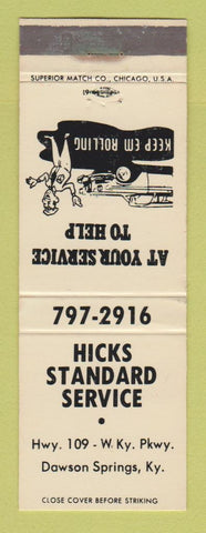 Matchbook Cover - Standard oil gas Hicks Dawson Springs KY WEAR