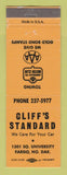 Matchbook Cover - Standard oil gas Cliff's Fargo ND