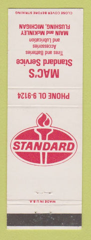 Matchbook Cover - Standard oil gas Mac's Flushing MI