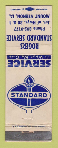 Matchbook Cover - Standard oil gas Rogers Mount Vernon IA WORN