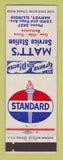 Matchbook Cover - Standard oil gas Matt's Harvey IL