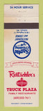Matchbook Cover - Standard oil gas Rentschler's Truck Jackson MN STAINED WORN