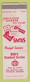 Matchbook Cover - Standard oil gas Bob's Plymouth MI