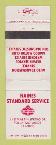 Matchbook Cover - Standard oil gas Haines Rolla MO WEAR