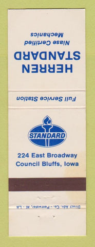 Matchbook Cover - Standard oil gas Herren Council Bluffs IA STAINED