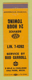 Matchbook Cover - Standard oil gas Bud Carroll Oak Park MI