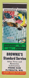 Matchbook Cover - Standard oil gas Brownie's Plymouth WI