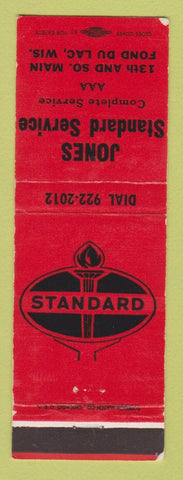 Matchbook Cover - Standard oil gas Jones Fond Du Lac WI