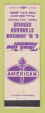 Matchbook Cover - Standard oil gas CM Johnson Pine City MN LAMINATED