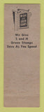 Matchbook Cover - Standard oil gas Brook Park Lewisburg PA