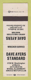 Matchbook Cover - Standard oil gas Dave Ayers Fletcher NC