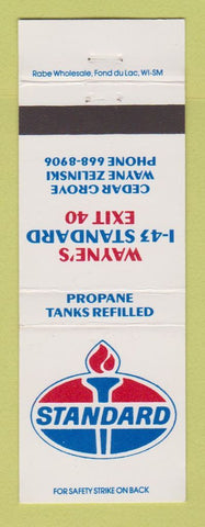 Matchbook Cover - Standard oil gas Wayne's Cedar Grove WI