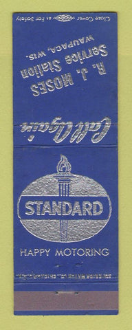 Matchbook Cover - Standard oil gas RJ Moses Waupaca WI