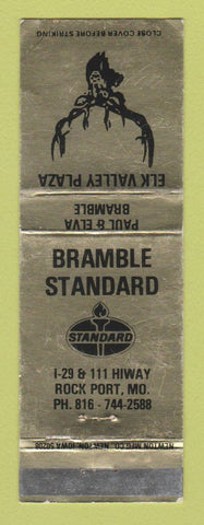 Matchbook Cover - Standard oil gas Bramble Rock Port MO Elk Valley Plaza WEAR