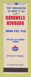 Matchbook Cover - Standard oil gas Burbach Watertown WI
