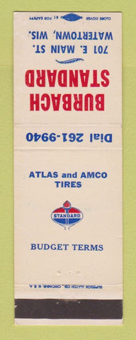 Matchbook Cover - Standard oil gas Burbach Watertown WI