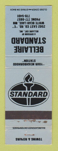 Matchbook Cover - Standard oil gas Bellaire White Bear Lake MN WEAR