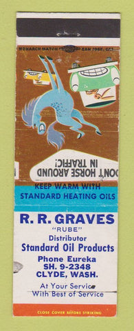 Matchbook Cover - Standard oil gas RR Graves Clyde WA