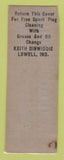 Matchbook Cover - Standard oil gas Keith Dinwiddie Lowell IN WORN LAMINATED