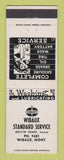 Matchbook Cover - Standard oil gas Wibaux MT WHITE