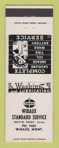 Matchbook Cover - Standard oil gas Wibaux MT WHITE