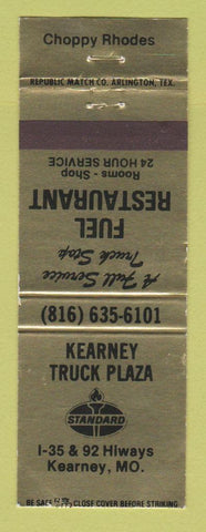Matchbook Cover - Standard oil gas Kearney MO