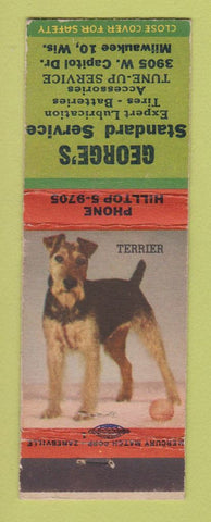 Matchbook Cover - Standard oil gas George's Milwaukee WI Terrier