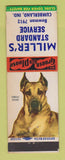 Matchbook Cover - Standard oil gas Miller's Cumberland MD Great Dane WORN BACK
