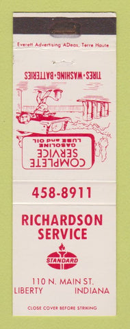 Matchbook Cover - Standard oil gas Richardson Liberty IN WEAR