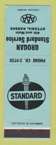 Matchbook Cover - Standard oil gas Grogan Ottawa KS