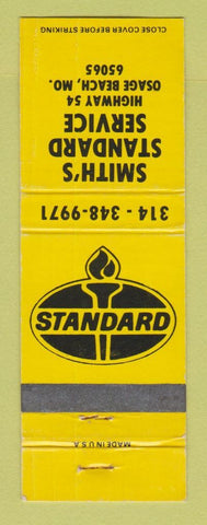 Matchbook Cover - Standard oil gas Smith's Osage Beach MO YELLOW