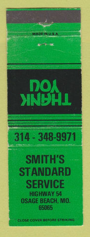 Matchbook Cover - Standard oil gas Smith's Osage Beach MO GREEN WEAR