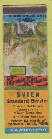 Matchbook Cover - Standard oil gas Svien Cannon Falls MN STAINED