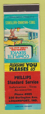 Matchbook Cover - Standard oil gas Phillips Logansport IN WEAR