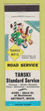 Matchbook Cover - Standard oil gas Tanski Detroit MI