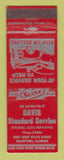 Matchbook Cover - Standard oil gas Davis Rockford IL RED LAMINATED