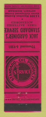 Matchbook Cover - Standard oil gas Jack Gardiner's Detroit MI
