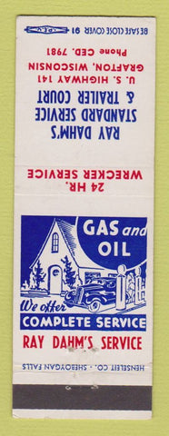Matchbook Cover - Standard oil gas Ray Dahm's Grafton WI