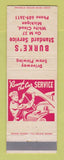 Matchbook Cover - Standard oil gas Burke's White Cloud MI