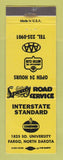 Matchbook Cover - Standard oil gas Interstate Fargo ND WEAR