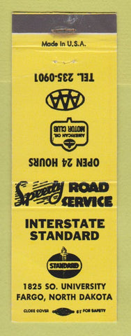 Matchbook Cover - Standard oil gas Interstate Fargo ND WEAR