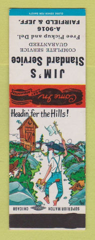 Matchbook Cover - Standard oil gas Jim's hillbilly SAMPLE
