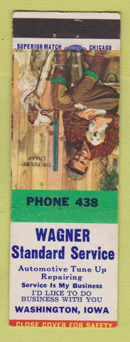 Matchbook Cover - Standard oil gas Wagner Washington IA