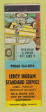 Matchbook Cover - Standard oil gas Leroy Ingram City of Industry CA