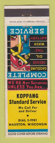 Matchbook Cover - Standard oil gas Koppang Mauston WI WEAR