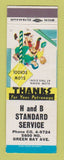 Matchbook Cover - Standard oil gas H and B