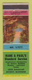 Matchbook Cover - Standard oil gas Hank and Paul's Detroit MI WORN