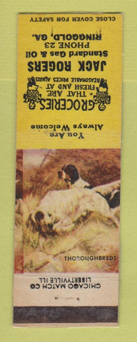 Matchbook Cover - Standard oil gas Jack Rogers Ringgold GA LAMINATED