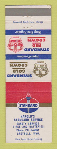 Matchbook Cover - Standard oil gas Harold's Greybull WY