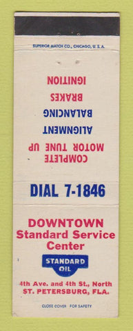 Matchbook Cover - Standard oil gas Downtown Service St Petersburg FL